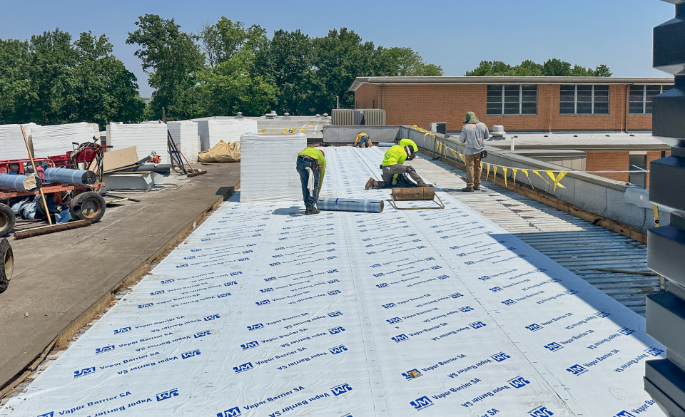 Roof Installation process being watched by a Registered Roof Observer