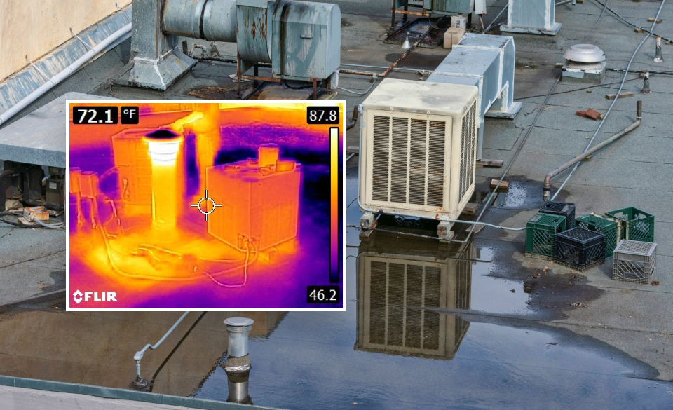 Roof Moisture Survey using heat mapping technology