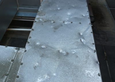 Metal Roof Edge With Hailstorm Dents