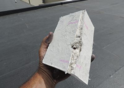 Hand Holding A Damaged White Roof Material