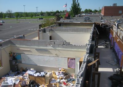 Overview Of Wind Damage To School's Roof